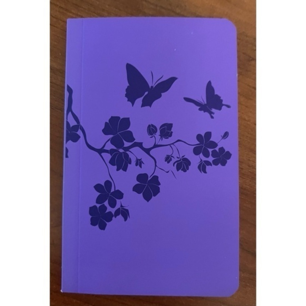 Small purple blank page notebook. Bird print. New, unused. 80 pages 3.5" x 5.5"